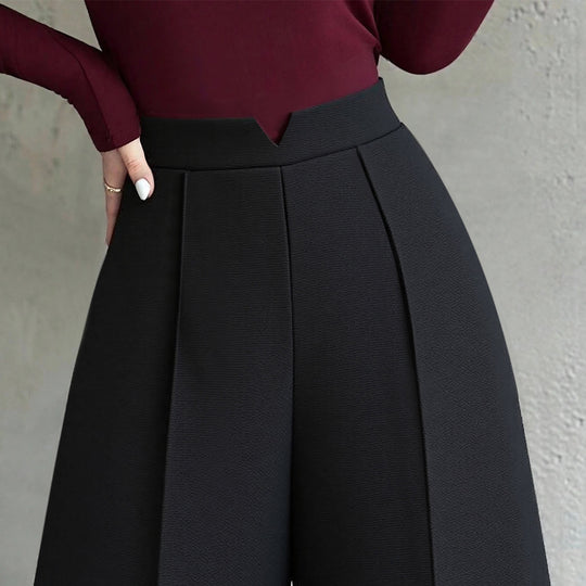 Damen elegante weite Palazzo-Hose mit Bügelfalte und hochgeschnittener Taille Eichborn Berlin