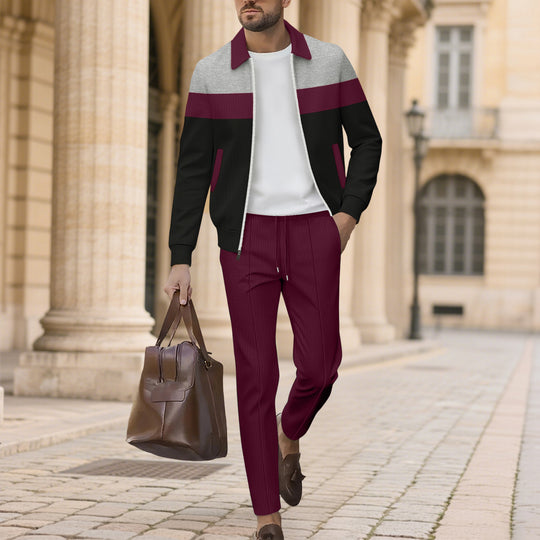 Herren moderdne Freizeitjacke mit kontrastierendem Design und lässigen Chinohosen EB