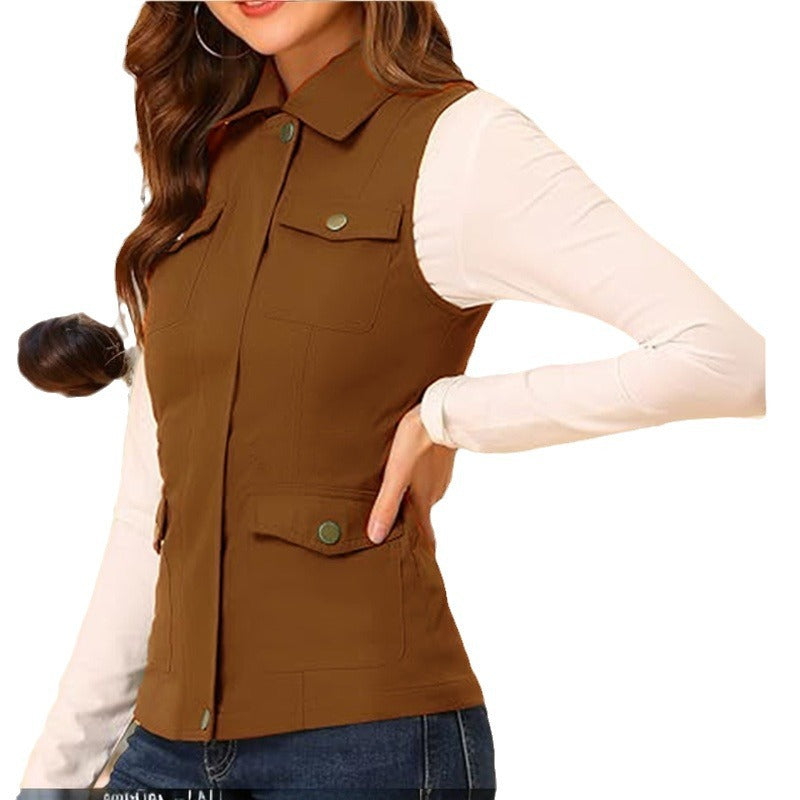 Damen funktionale Weste mit praktischen Taschen EB