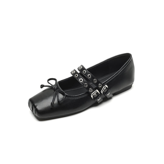 Damen Ballerinas mit modischen Schnallen und elegantem Schnitt EB