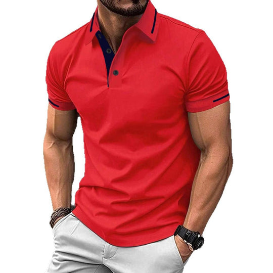 Herren Polohemd mit modernem Stehkragen und leichter Baumwollqualität EB