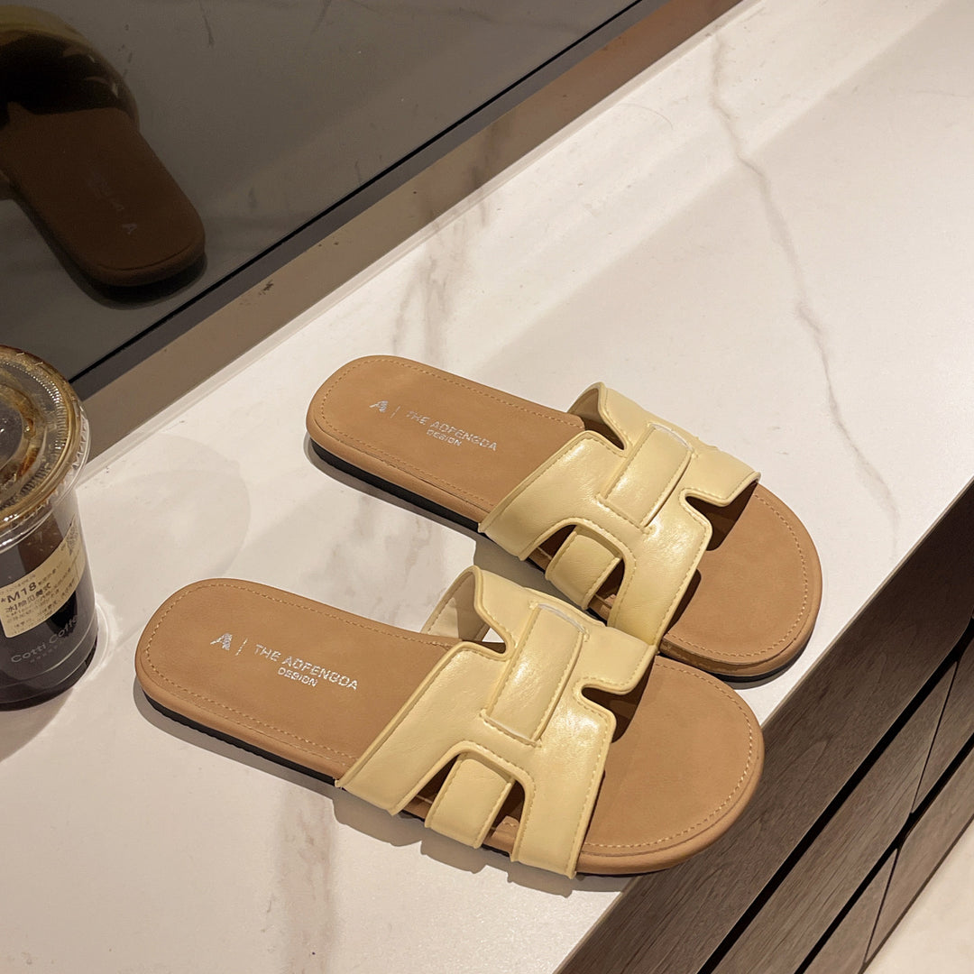 Damen Elegante Slide-Sandalen mit funkelndem Metallverschluss EB