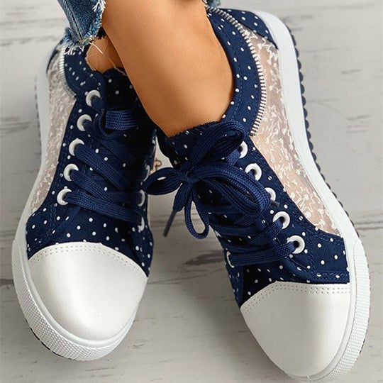 Damen Sneakers mit transparentem Obermaterial und floralen Details EB