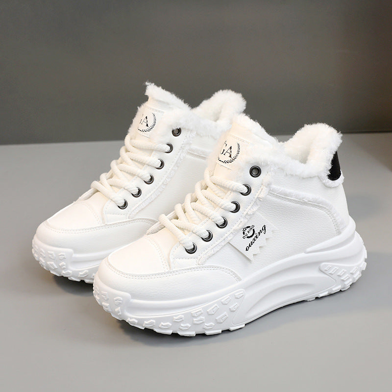 Damen High-Top Winter Sneakers mit flauschigem Innenfutter und rutschfester Sohle EB