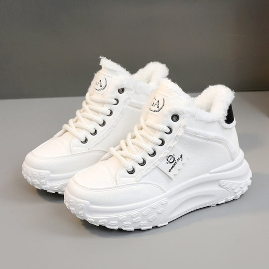 Damen High-Top Winter Sneakers mit flauschigem Innenfutter und rutschfester Sohle EB