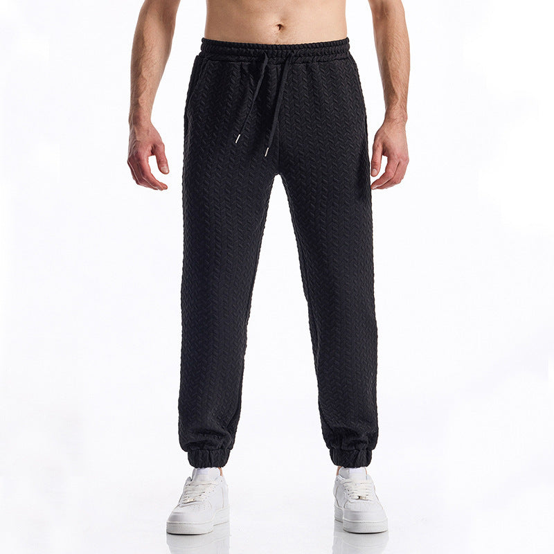 Herren bequeme Freizeithose mit elastischem Bund und Strukturmuster EB