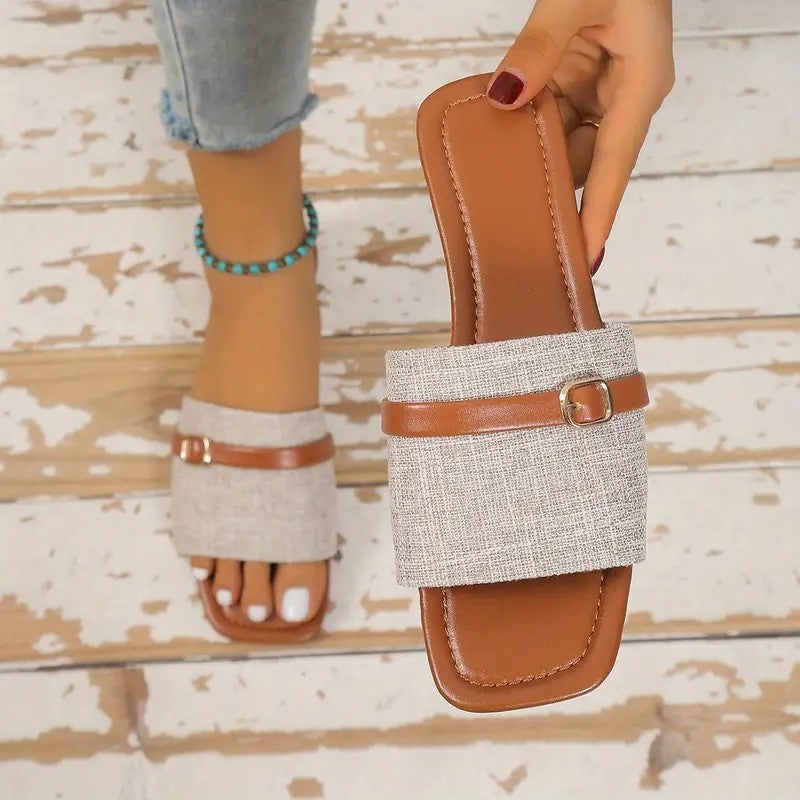 Damen modische Pantoletten mit elegantem Kreuzband-Design EB