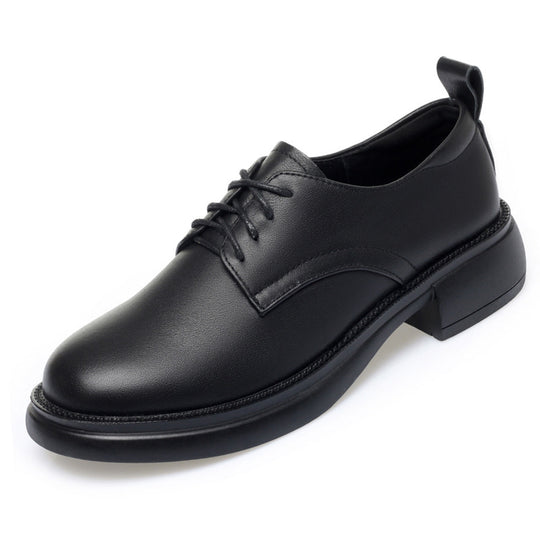Damen Elegante Schnürschuhe mit komfortablem Blockabsatz und glattem Obermaterial EB