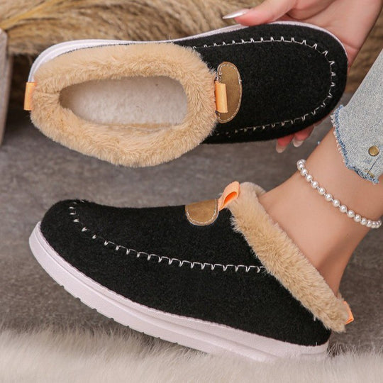 Damen Fluffy Hausschuhe mit rutschfester Sohle und kuscheligem Innenfutter EB