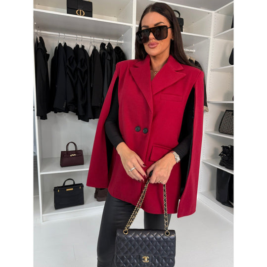 Damen zweireihiger Cape Blazer EB