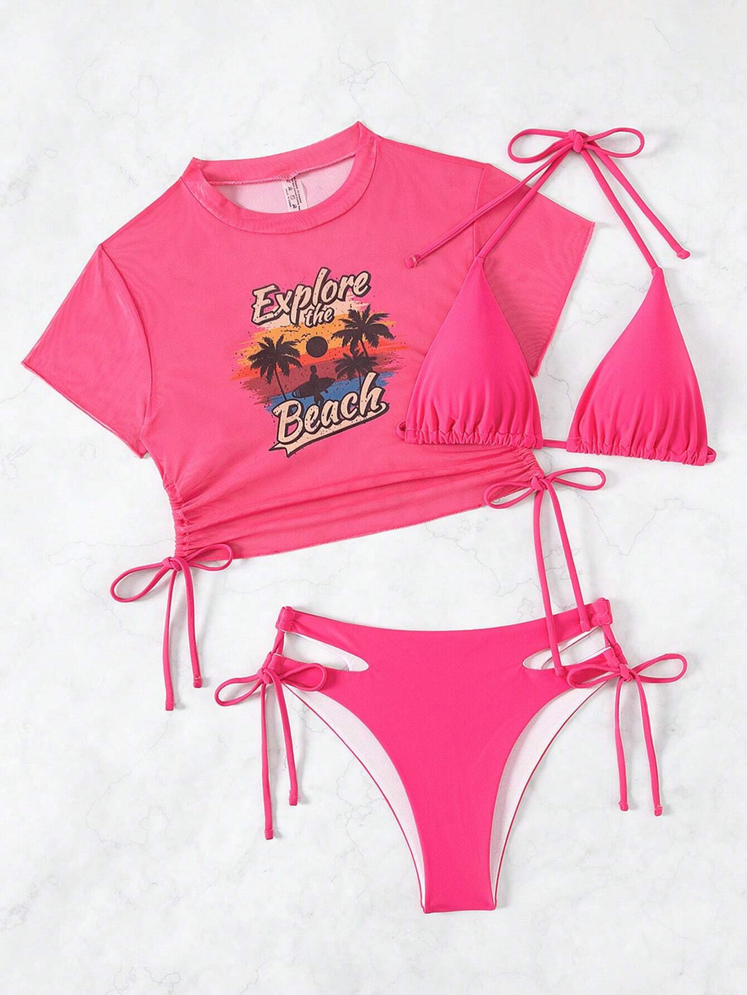 Damen Set mit Crop-Top und Triangel-Bikini EB