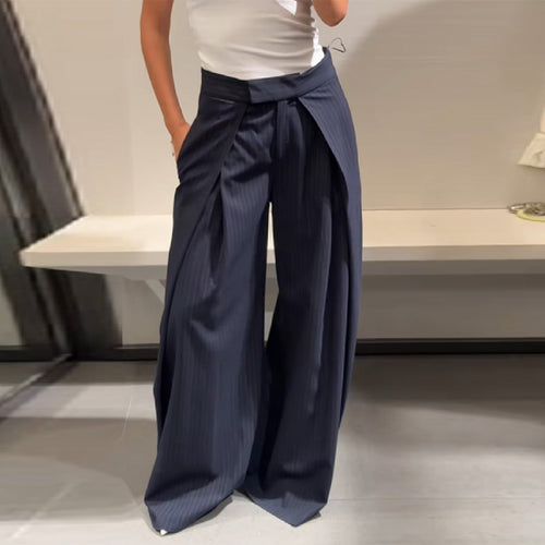 Damen elegante weite Stoffhose EB