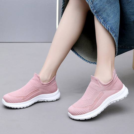 Damen Sportliche Slip-On Sneakers mit atmungsaktivem Obermaterial und weichem Fußbett EB