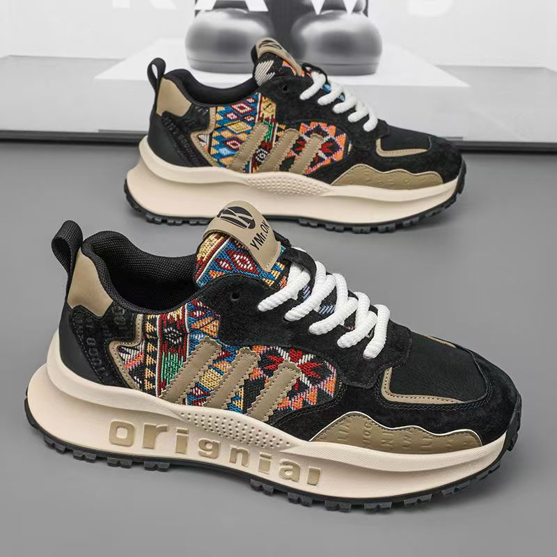 Damen Bequeme und modische Sneakers mit farbiger Stickerei EB