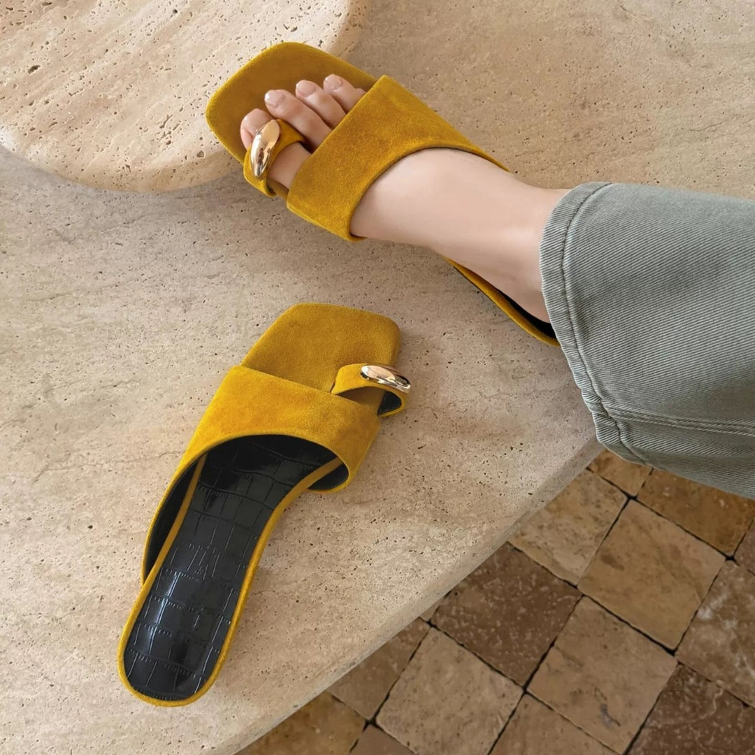 Damen Elegante Mules mit modischem Schnallenakzent EB