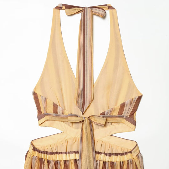 Damen Sommerkleid mit tiefem Ausschnitt und Cut-Outs EB