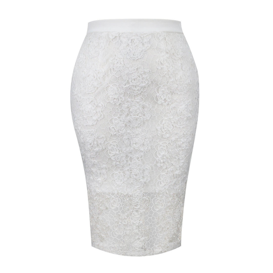 Damen Eleganter Spitzenrock mit floralen Details EB