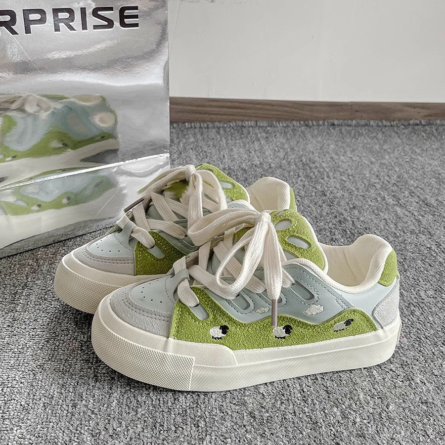 Damen Sneakers mit kreativem Tiermuster und rutschfester Sohle EB