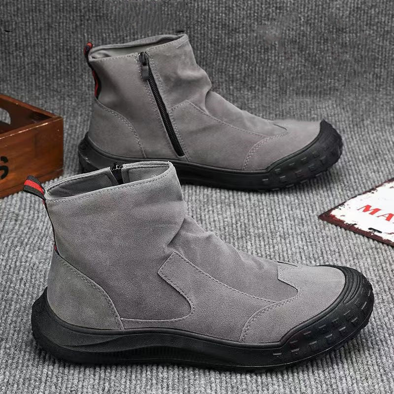 Damen modische Ankle-Boots mit robustem Profil und praktischem Reißverschluss EB