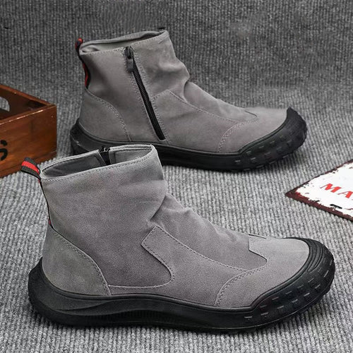 Damen modische Ankle-Boots mit robustem Profil und praktischem Reißverschluss EB