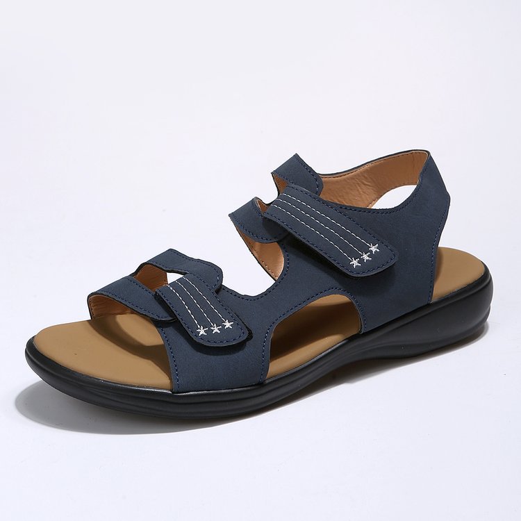 Damen Komfortable Sandalen mit verstellbaren Klettverschlüssen und anatomischem Fußbett EB