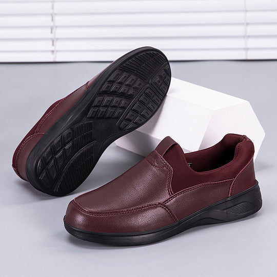 Damen Bequeme Leder Slip-On Sneakers EB