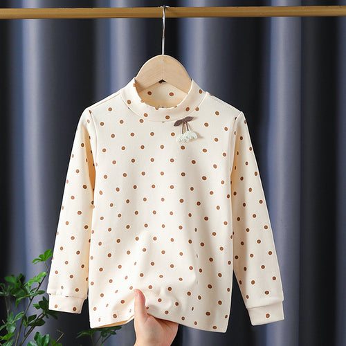 Mädchen Langarmshirt mit niedlichen Punkten und charmantem Applikationsdetail EB