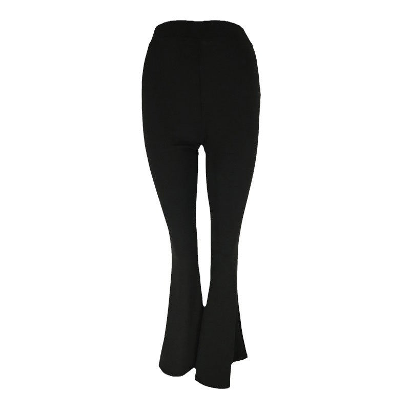 Damen flared Fitnesshose mit hochgezogenem Bund und bequemer Passform EB