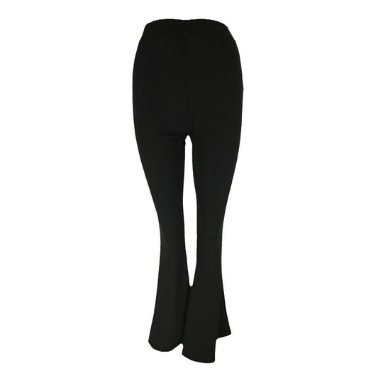 Damen flared Fitnesshose mit hochgezogenem Bund und bequemer Passform EB
