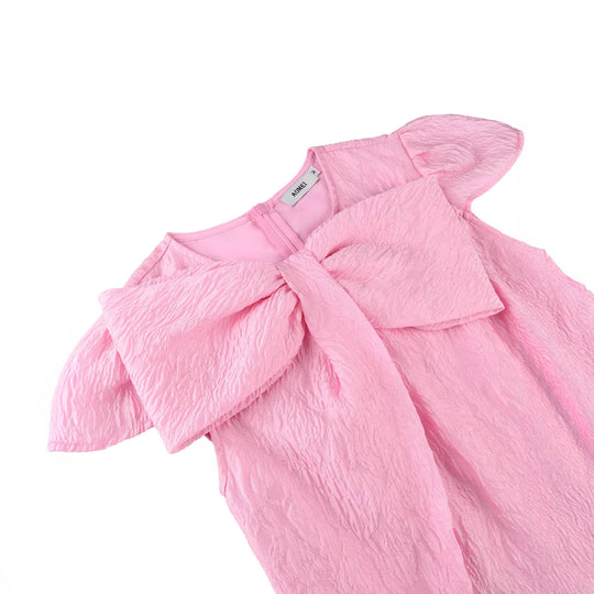 Damen Elegantes A-Linien Kleid mit floralem Design und voluminösem Oberteil EB