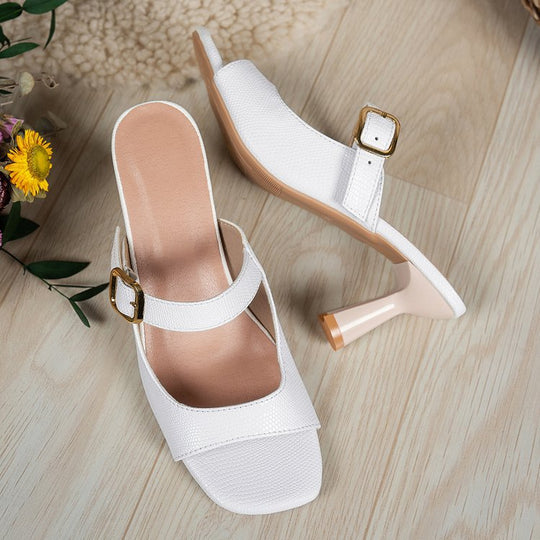 Damen elegante Slingback-Sandalen mit modischem Blockabsatz EB