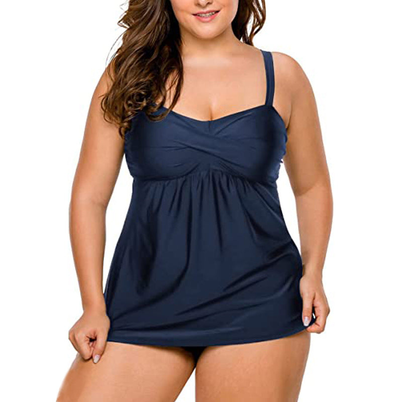 Damen Tankini-Badeanzug mit schmeichelndem Schnitt und verstellbaren Trägern EB