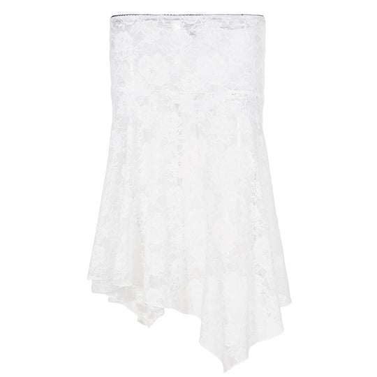Damen eleganter Spitzenrock mit asymmetrischem Schnitt EB