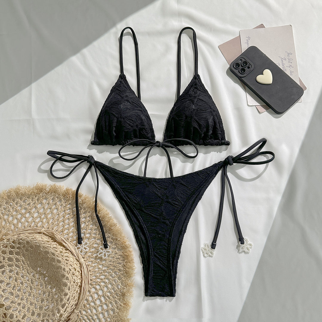 Damen Triangel-Bikini mit verspielten Schleifen EB