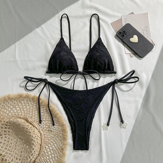 Damen Triangel-Bikini mit verspielten Schleifen EB