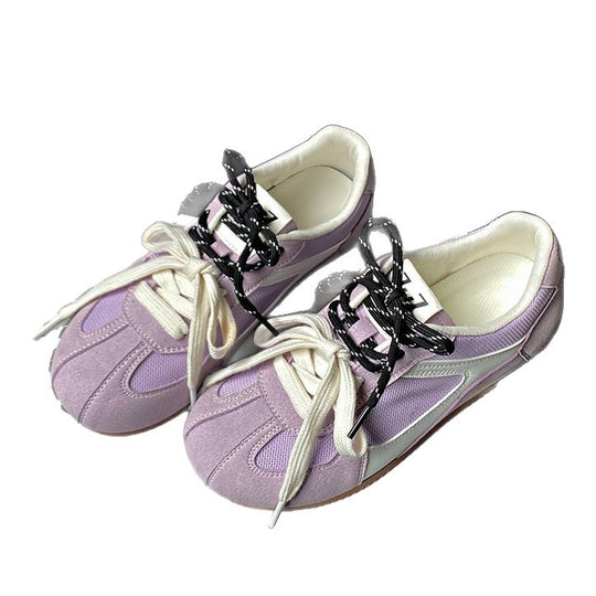 Damen sportliche Sneaker mit atmungsaktivem Obermaterial und modischem Schnürsystem EB