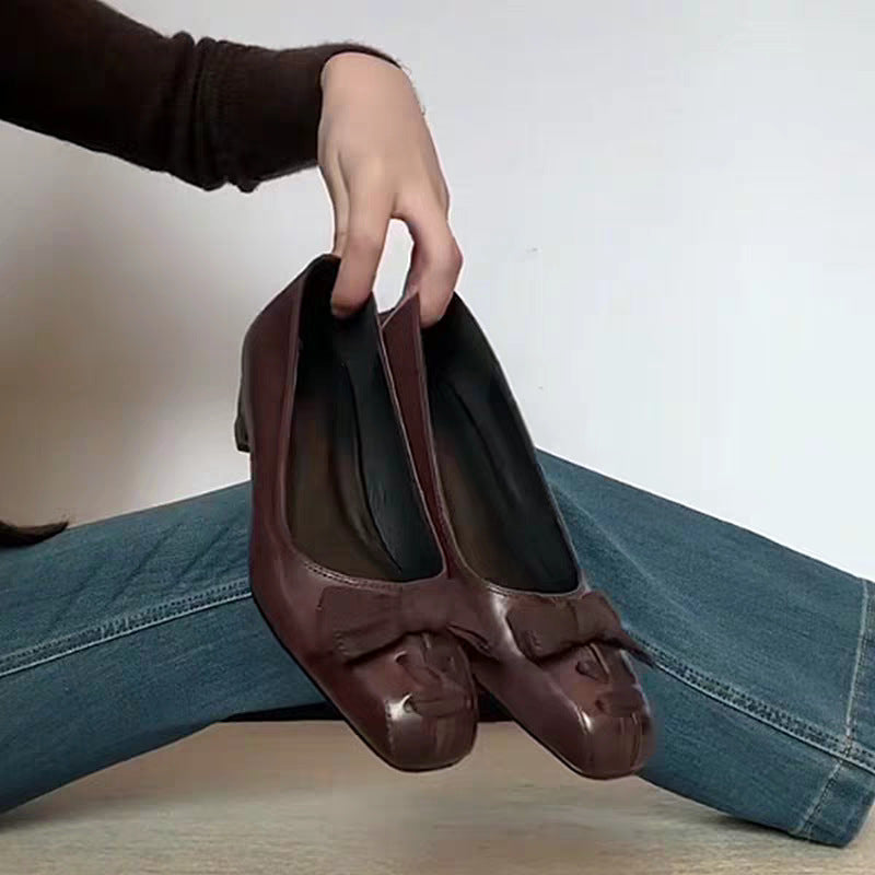 Damen elegante Ballerinas mit modischer Schleifenapplikation und bequemer Innensohle EB