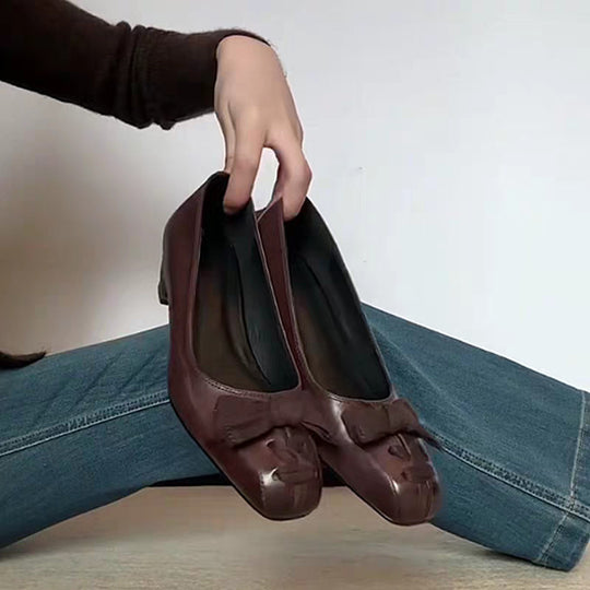 Damen elegante Ballerinas mit modischer Schleifenapplikation und bequemer Innensohle EB