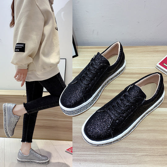 Damen Glitzernde Sneakers mit komfortablem Plateau EB