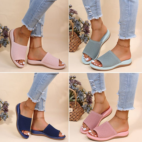 Damen Komfortable Riemchensandalen mit atmungsaktiver Oberfläche und ergonomischem Fußbett EB
