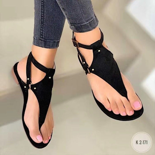 Damen modische Zehentrenner-Sandalen mit eleganten Schmuckakzenten EB