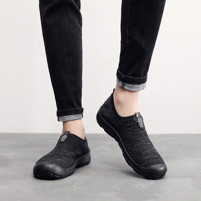 Damen atmungsaktive Slip-On Sneakers mit elastischem Einsatz EB