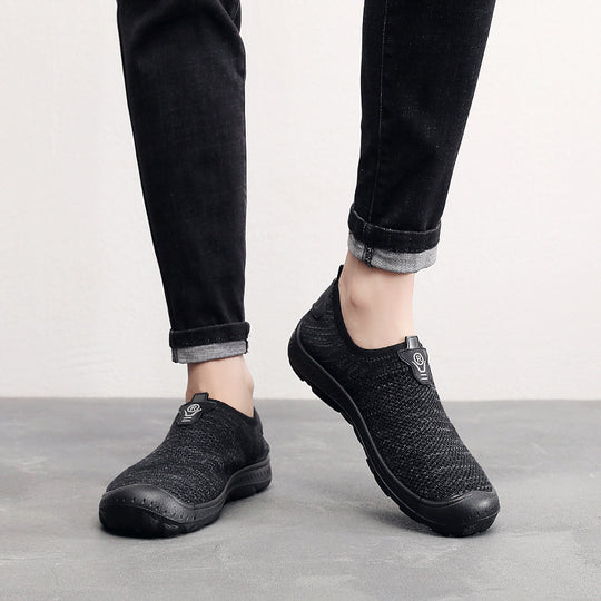 Damen atmungsaktive Slip-On Sneakers mit elastischem Einsatz EB