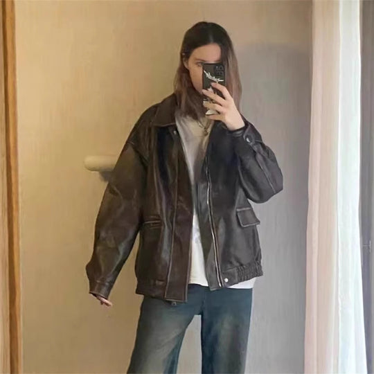 Damen modische oversized jacke mit strukturiertem Design EB