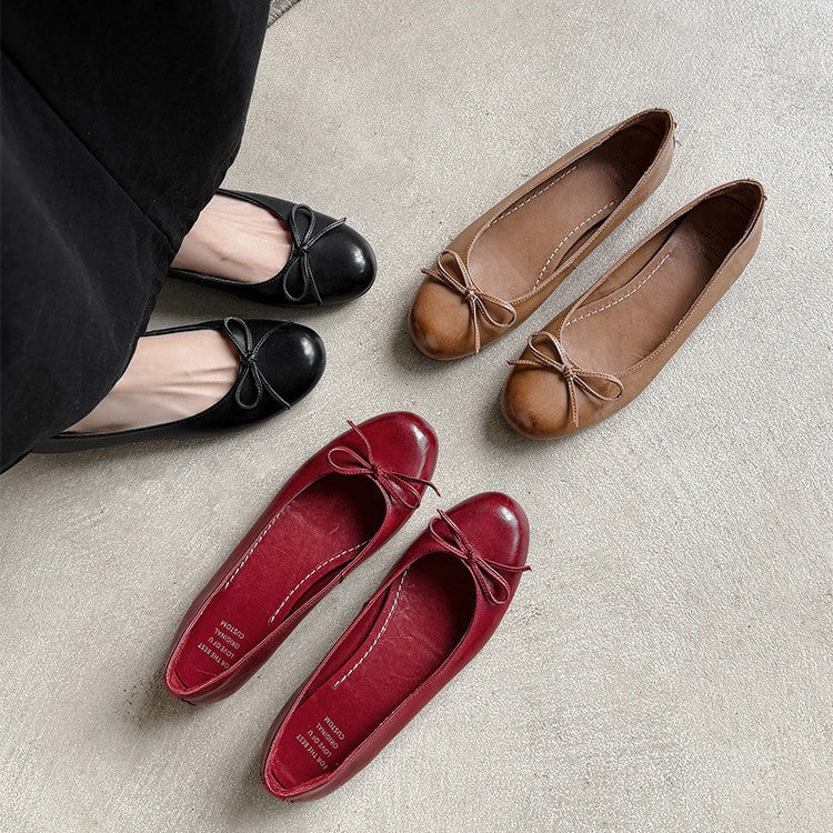 Damen Ballerinas mit dekorativem Schleifendetail EB