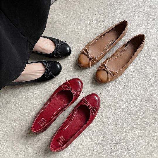 Damen Ballerinas mit dekorativem Schleifendetail EB