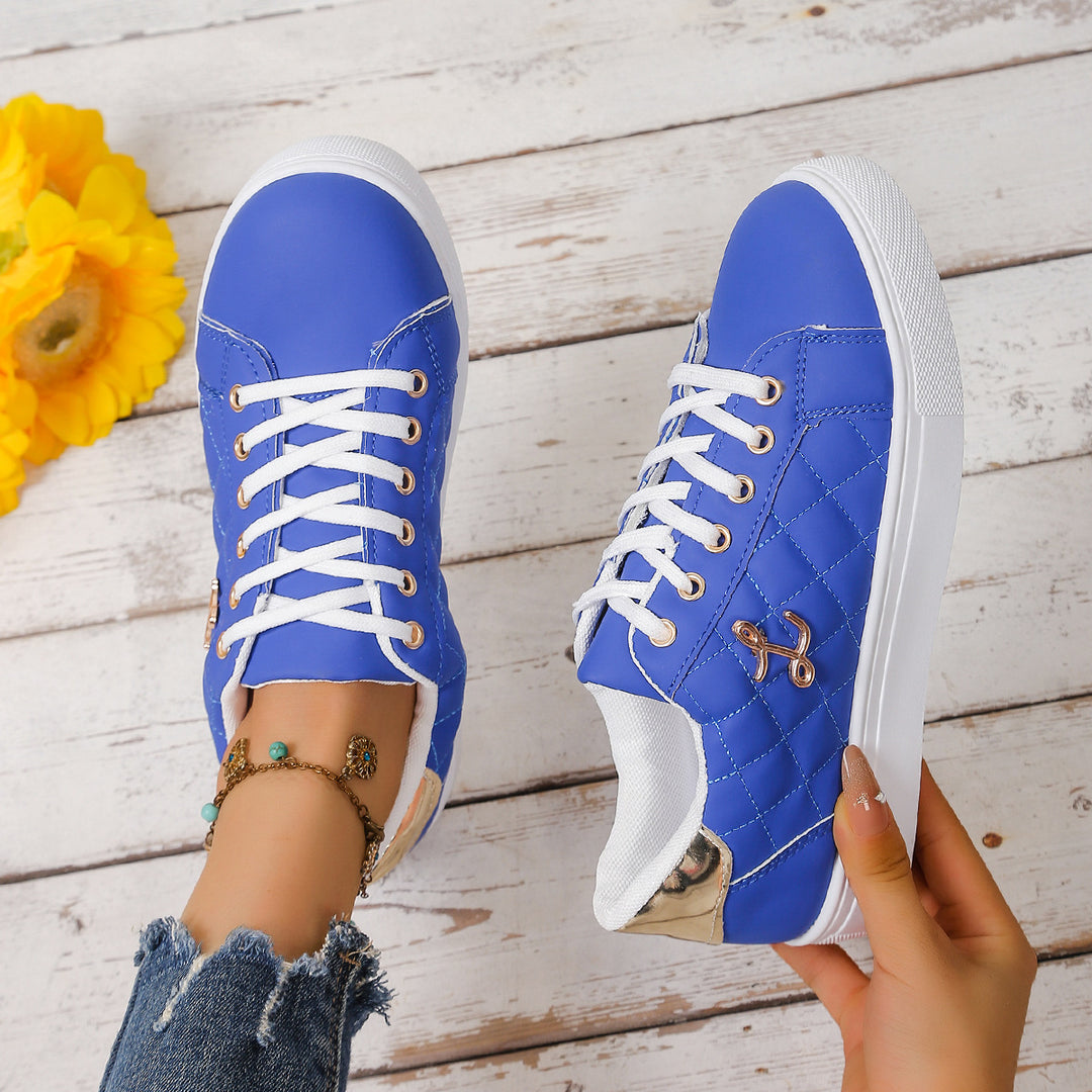 Damen Modische Sneakers mit trendiger Stepp-Optik und mittelhohem Kragen EB