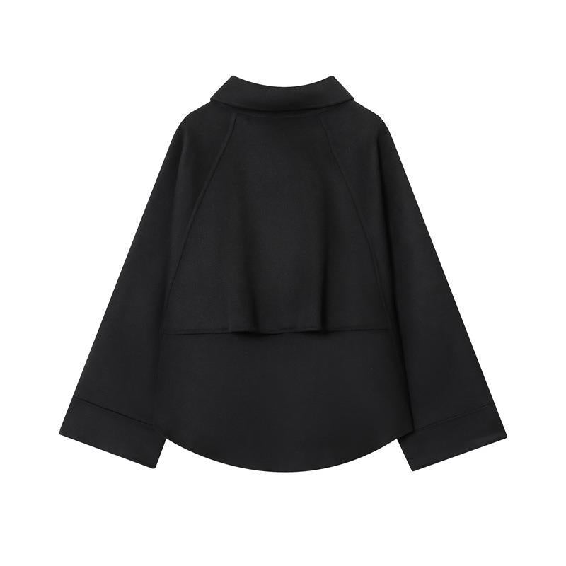 Damen modische Jacke mit asymmetrischem Schnitt und lässigem Reißverschluss EB