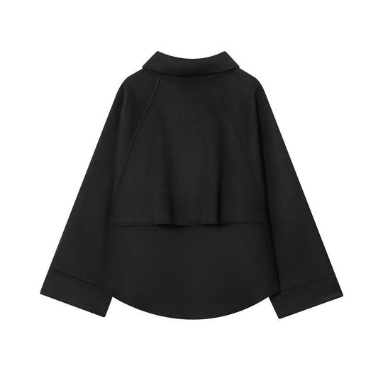 Damen modische Jacke mit asymmetrischem Schnitt und lässigem Reißverschluss EB