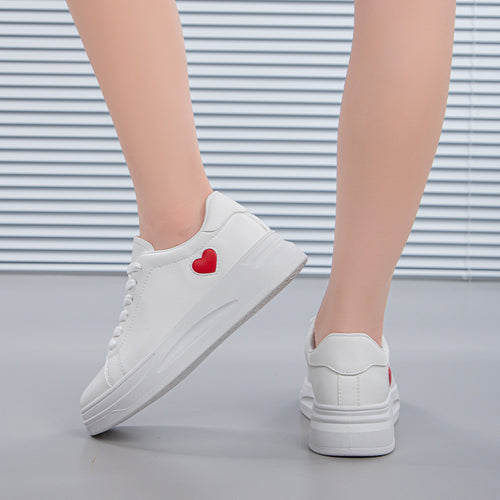 Damen Sneakers mit herzförmigem Akzent und bequemer Laufsohle EB